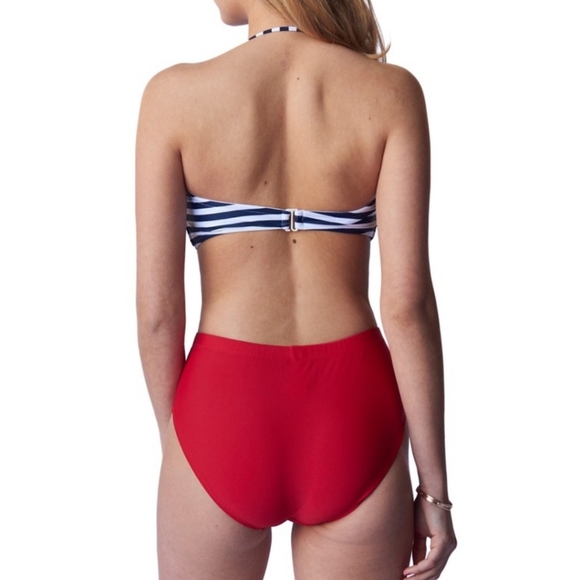 NWT - Navy & White stripe bikini with red bottoms - Picture 2 of 3